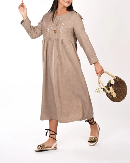 پیراهن ساحلی گلدوزی شده