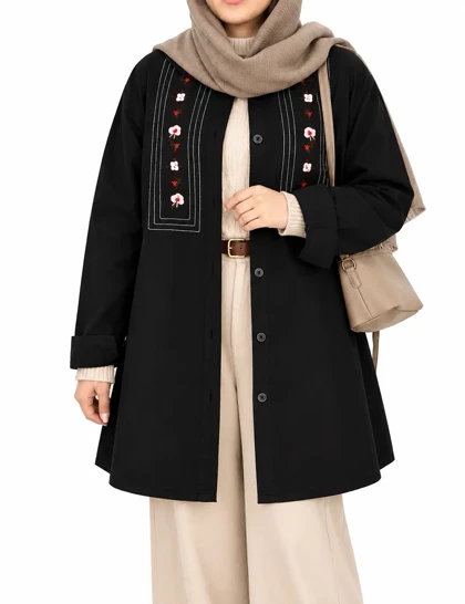 مانتو لینن گلدوزی لوتوس 1