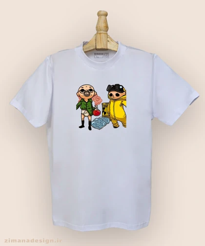 تیشرت مردانه و زنانه طرح بریکینگ بد شخصیت والتر وایت و جسی پینکمن کد 886