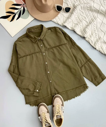 کت کتان جلو دکمه کد 3506