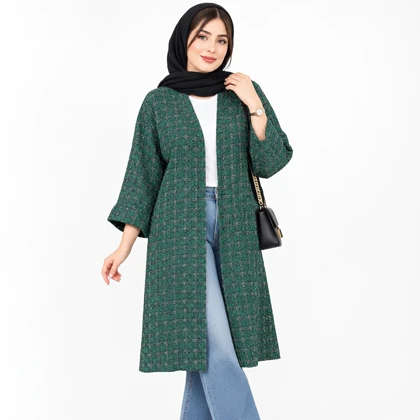 مانتو پاییزه زنانه چهارخونه شانل ترک آوا کد 206