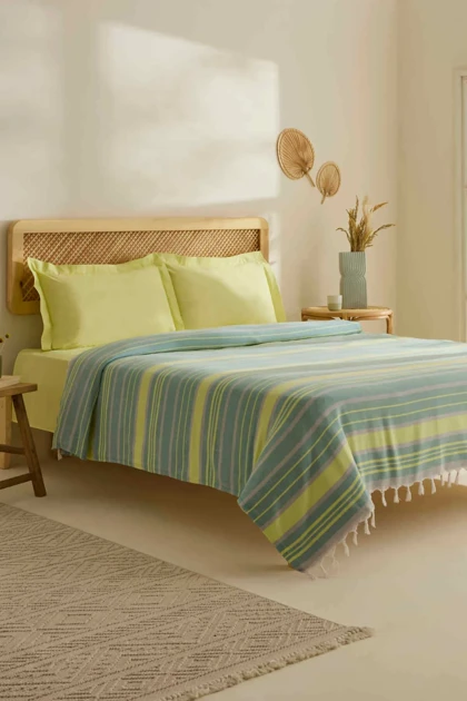 ست روتختی پیکه دو نفره Karaca Home مدل Lynora پنبه پلی‌استر - خاکی