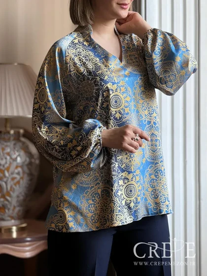 شومیز ساتن یقه هفت داگلاس