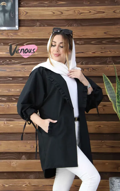 مانتو یقه حلزونی آستین گت
