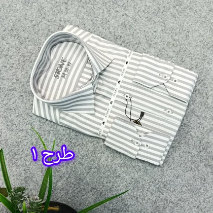 پیراهن راه راه استین بلند مردانه _ قواره کلاسیک _استایل رسمی D113