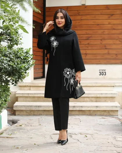 مانتو مشکی کد 303