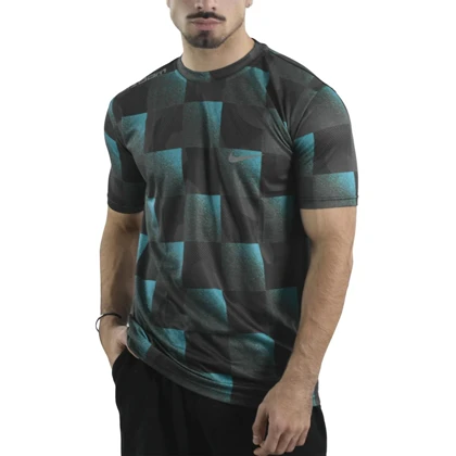 تیشرت ورزشی مردانه نایک مدل GMS-Dri Fit-4K0958 فیروزه ای