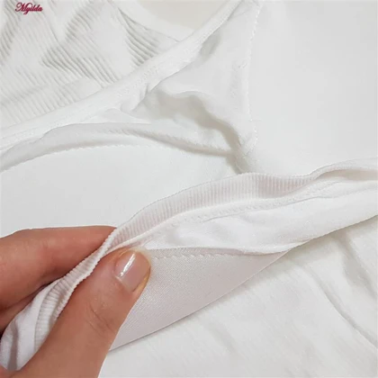 کراپ تاپ زنانه مدل بند سیلیکونی پددار سفید