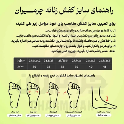 کفش زنانه چرمیران مدل PW1182 رنگ مشکی شبرو