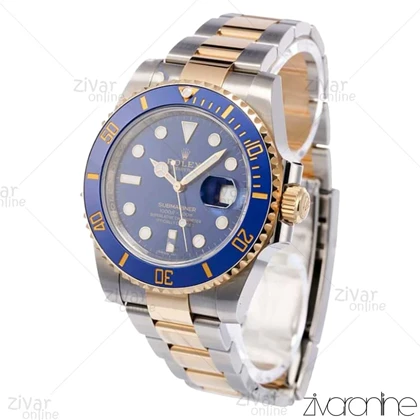 ساعت رولکس سابمارینر مردانه طلایی نقره ای صفحه آبی 102532
