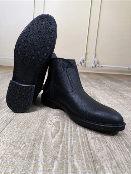 کفش نیم بوت مشکی چرم 3022