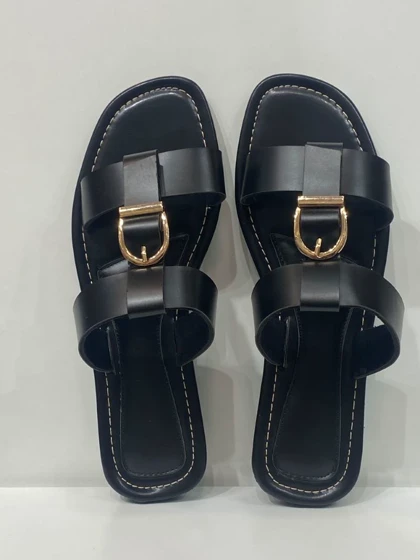 صندل زنانه Alyssa-مشکی - قهوه ای و کرم