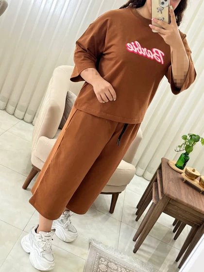 ست شلوار واید دخترانه و زنانه اسپرت کد 424