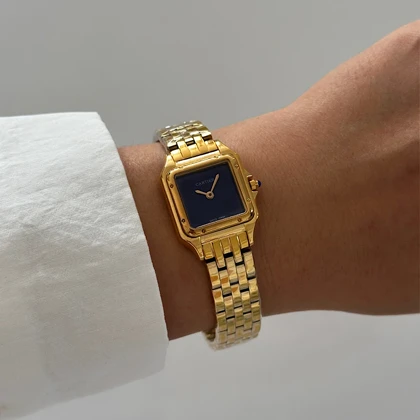 ساعت زنانه کارتیه پنتر طلایی صفحه سرمه‌ای کد 789