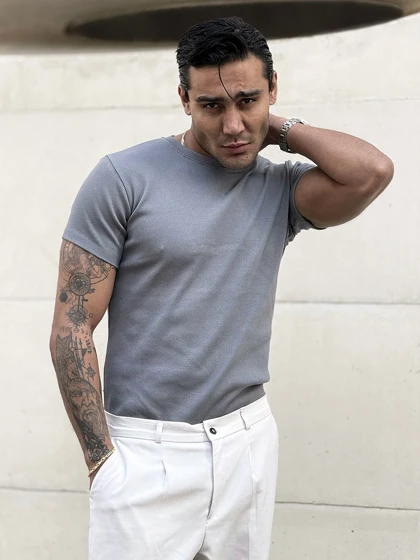 تیشرت فیت شرت طوسی