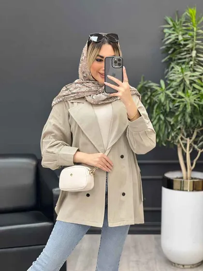 مانتو لینن پشت پاگن دو جیب