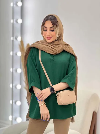 مانتو جلو بسته یقه دار