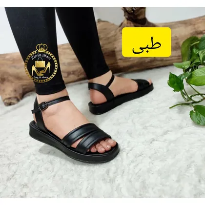 صندل طبی تابستانی زنانه دخترانه دور مچی سگکی مدل دو رکاب