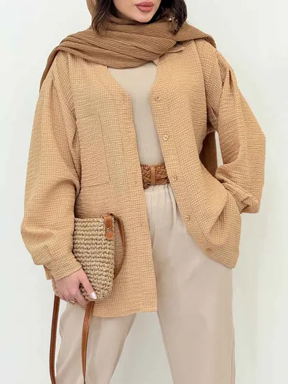 شومیز تک جیب پشت بندی