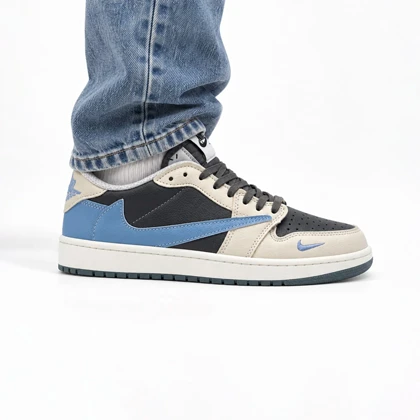 کفش و کتانی زنانه و دخترانه مدل نایک ترویس NIKE TRAVIS رنگ طوسی آبی کد 30362