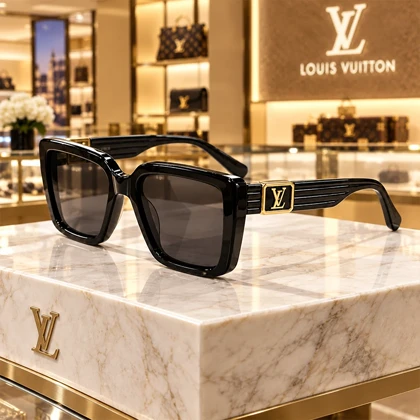 عینک آفتابی زنانه لویی ویتون (Louis Vuitton) مربعی مشکی لوکس و شیک