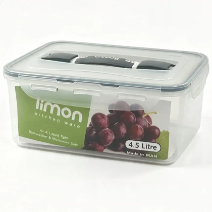 ظرف فریزری 4قفل دسته دار 4.5 لیتری لیمون