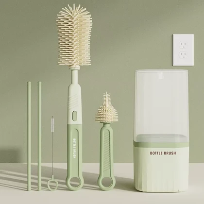 ست 6 عددی شیشه شور سیلیکونی کودک باتل براش Bottle Brush