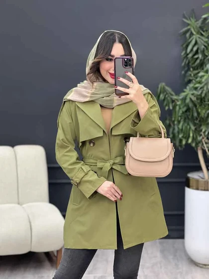 بارانی چهاردکمه برش هلالی