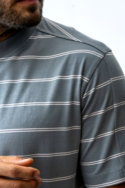 تیشرت آستین کوتاه راه راه مردانه