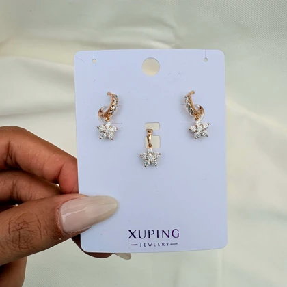 نیم ست ستاره نگینی ژوپینگ بدون زنجیر