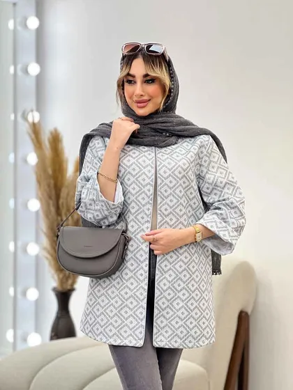 مانتو ژاکارد طرح لوزی