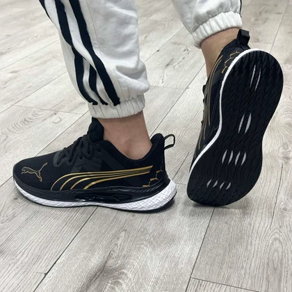 کتانی اسپرت مردانه مدل پوما PUMA رنگ مشکی طلایی
