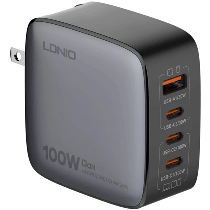 شارژر دیواری شارژ سریع 100 وات USB و Type-C الدنیو Q408