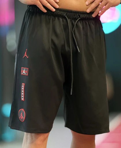 شلوارک بگ جردن (Jordan) پارچه غواصی لطیف با لوگو گلدوزی (ژله ای)