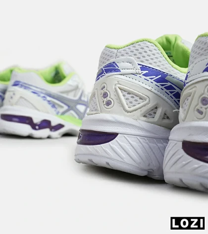 کفش کتانی مردانه سفید بنفش لیمویی ASICS KAYANO 20