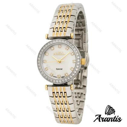 ساعت الکسا 2004z زنانه سیلور طلایی دورنگین w-10118