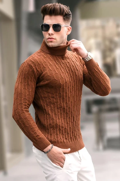 ژاکت بافتنی شتری 5759