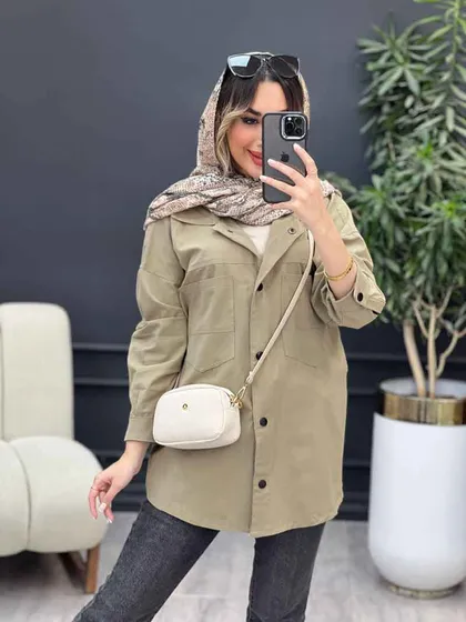 مانتو پشت دکمه دو جیب