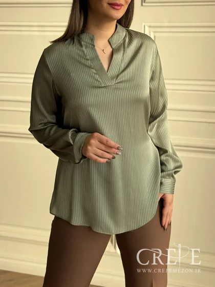 شومیز یقه فرنچ راه راه