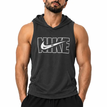 رکابی کلاهدار ورزشی مردانه نایک مدل DS-Dri Fit-5G0684 طوسی تیره