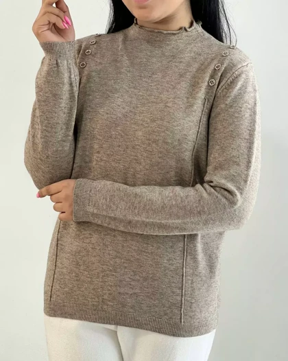 پلیور بافت سرشانه دکمه کد 5477