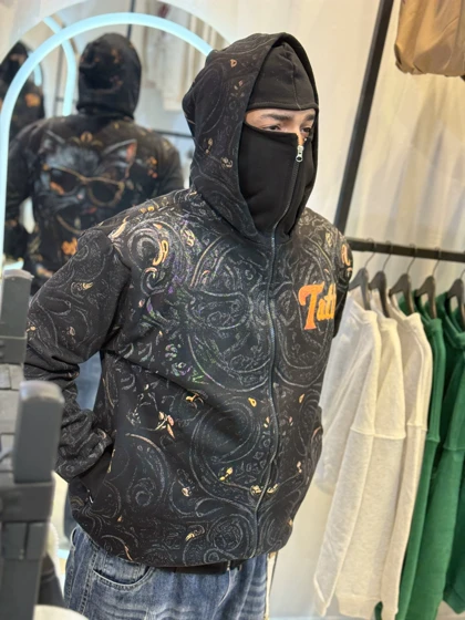 هودی نینجایی مشکی طرح خفن پارچه دورس گرم بالا