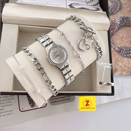 ست ساعت زنانه و 4 دستبند و انگشتر