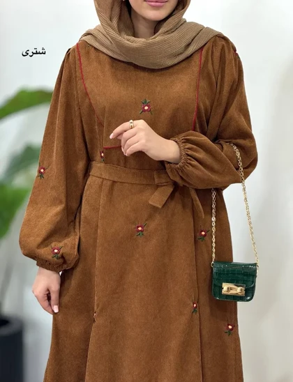 پیراهن مانتویی گلدوزی مهیاس 1