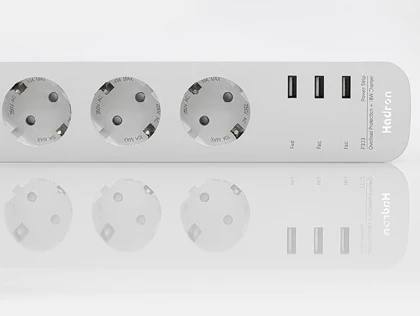 چند راهی برق ارت دار سه سوکت و سه یو اس بی هادرون Hadron P323 3 AC Outlets 3 USB Power Strip