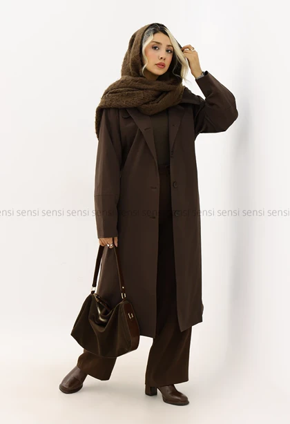 بارانی جلو دکمه آستر دار کد1004809