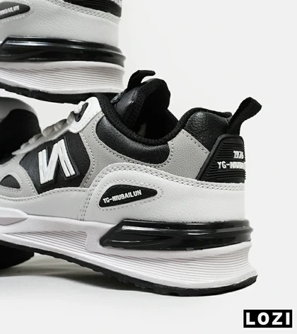 کفش کتانی مردانه سفید مشکی طوسی NEW BALANCE yg niubailun