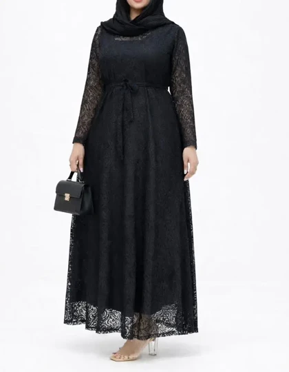 پیراهن بلند سوپر کلوش دانتل پرنسا