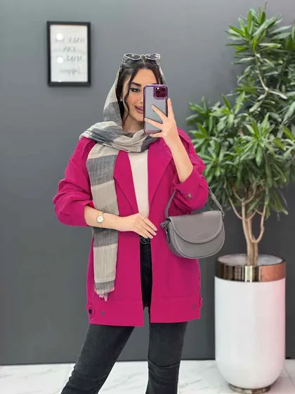 مانتو کتی لینن جیب کج