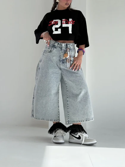 شلوار جین برمودا CAMO